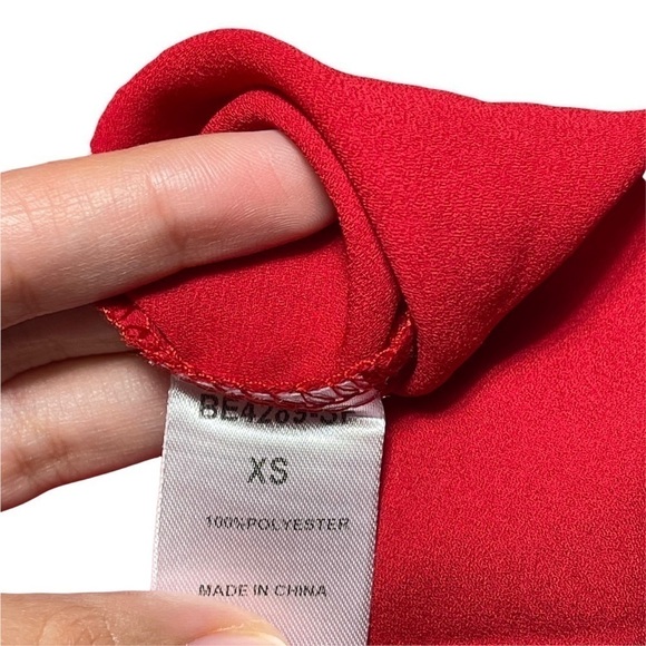 Papermoon Red Cap Sleeve Blouse XS - Picture 5 of 9